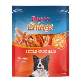 12x250g Rocco Chings rágócsíkok rövid csirkemelcsíkok kutyasnack - Kisállat kiegészítők webáruház - állateledelek