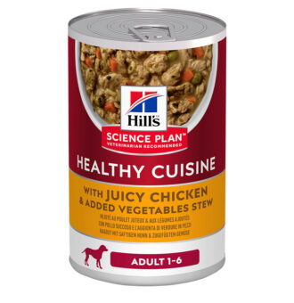 12x354g Hill's Science Plan Adult 1-6 Healthy Cuisine Stews csirke & zöldség nedves kutyatáp - Kisállat kiegészítők webáruház - állateledelek