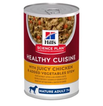 12x354g Hill's Science Plan Mature Adult 7+ Healthy Cuisine Stews csirke & zöldség nedves kutyatáp - Kisállat kiegészítők webáruház - állateledelek