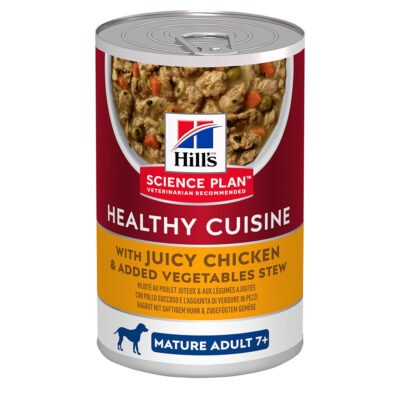 12x354g Hill's Science Plan Mature Adult 7+ Healthy Cuisine Stews csirke & zöldség nedves kutyatáp - Kisállat kiegészítők webáruház - állateledelek