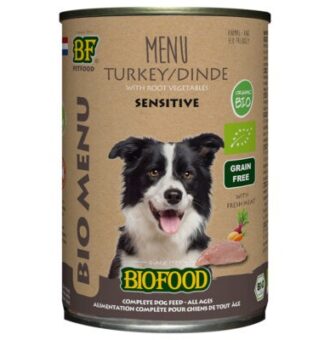 400g Biofood Organic Menu pulyka nedves kutyatáp - Kisállat kiegészítők webáruház - állateledelek