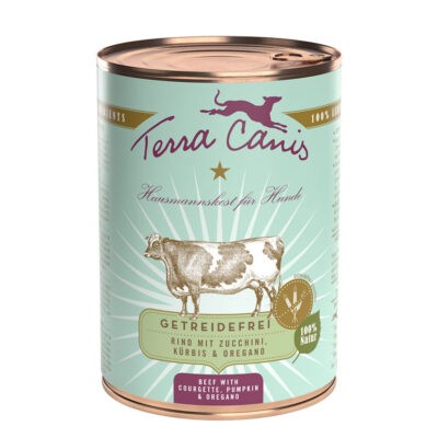 12x400g Terra Canis gabonamentes marhahús & cukkini nedves kutyatáp - Kisállat kiegészítők webáruház - állateledelek
