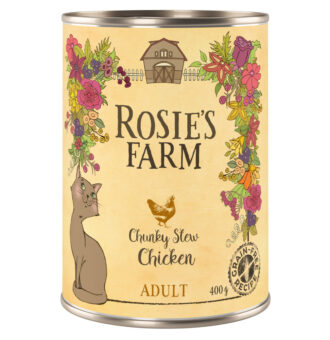 12x400g Rosie's Farm Adult Csirke nedves macskatáp - Kisállat kiegészítők webáruház - állateledelek