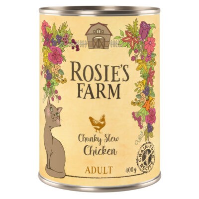 12x400g Rosie's Farm Adult Csirke nedves macskatáp - Kisállat kiegészítők webáruház - állateledelek