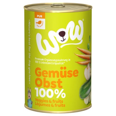 12x400g WOW Pur 100% zöldség & gyümölcs nedves kutyatáp - Kisállat kiegészítők webáruház - állateledelek