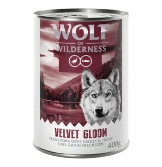 12x400g Wolf of Wilderness "RED Meat" gazdaságos csomag nedves kutyatáp Velvet Gloom - Kisállat kiegészítők webáruház - állateledelek