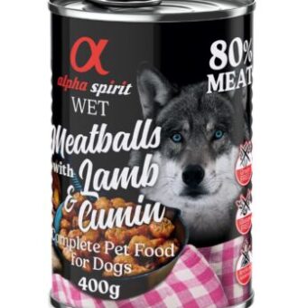 12x400g alpha spirit Dog Meatballs Bárány & rómaikömény nedves kutyatáp - Kisállat kiegészítők webáruház - állateledelek