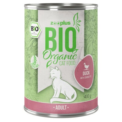 12x400g zooplus Bio konzerv nedves macskatáp- Bio kacsa & bio cukkini - Kisállat kiegészítők webáruház - állateledelek