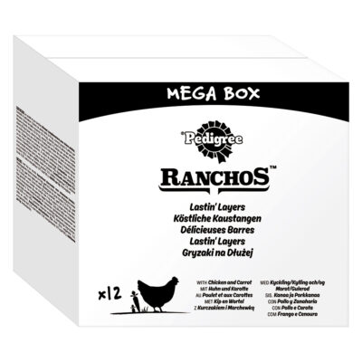 12x40g Pedigree Ranchos  csirke & sárgarépa rágórúd kutyáknak - Kisállat kiegészítők webáruház - állateledelek