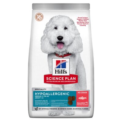 2x14kg Hill's Science Plan Adult Hypoallergenic Medium lazac száraz kutyatáp - Kisállat kiegészítők webáruház - állateledelek