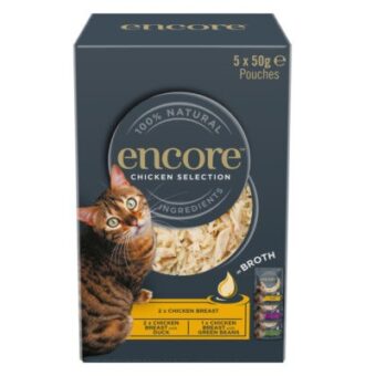 20x50g Encore Cat hús-/hallében tasakos nedves macskatáp Csirke-válogatás (3 fajta) - Kisállat kiegészítők webáruház - állateledelek