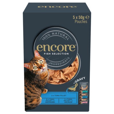 20x50g Encore Cat szószban tasakos nedvestáp mix: Hal-változatok (3 fajta) - Kisállat kiegészítők webáruház - állateledelek