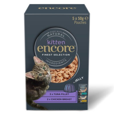 20x50g Encore Kitten aszpikban tasakos nedves macskatáp Finom változatok (2 fajtával) - Kisállat kiegészítők webáruház - állateledelek