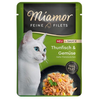 24x100g Miamor finom tonhal- & zöldségfilék szószban nedves macskatáp - Kisállat kiegészítők webáruház - állateledelek