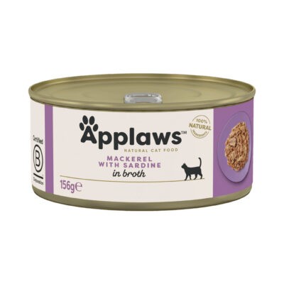 24x156g Applaws hús-/hallében nedves macskatáp-makréla & szardínia - Kisállat kiegészítők webáruház - állateledelek