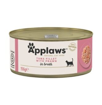 24x156g Applaws hús-/hallében nedves macskatáp-tonhalfilé & garnéla - Kisállat kiegészítők webáruház - állateledelek