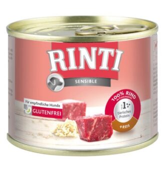 24x185g RINTI Sensible marha & rizs nedves kutyatáp - Kisállat kiegészítők webáruház - állateledelek
