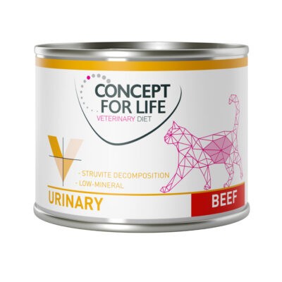 24x200g Concept for Life Veterinary Diet nedves macskatáp- Urinary marha - Kisállat kiegészítők webáruház - állateledelek
