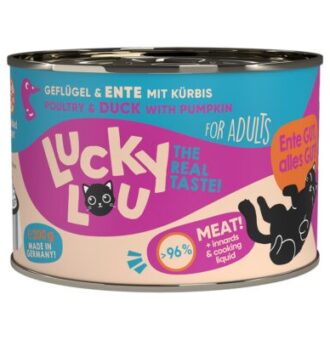 24x200g Lucky Lou Adult Szárnyas & kacsa nedves macskatáp - Kisállat kiegészítők webáruház - állateledelek