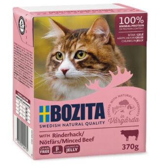 24x370g Bozita falatoknedves macskatáp- Darált marhahús aszpikban - Kisállat kiegészítők webáruház - állateledelek