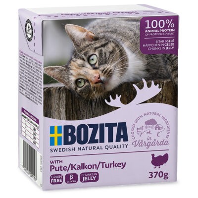 24x370g Bozita falatoknedves macskatáp- Pulyka aszpikban - Kisállat kiegészítők webáruház - állateledelek