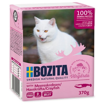 24x370g Bozita falatoknedves macskatáp- Tengeri rák aszpikban - Kisállat kiegészítők webáruház - állateledelek