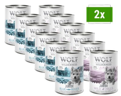24x400g Little Wolf of Wilderness kutyatáp - Vegyes csomag - Kisállat kiegészítők webáruház - állateledelek