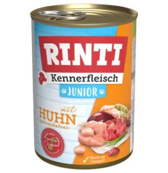 RINTI ínyenceknek gazdaságos csomag 12 x 400 g - Junior: csirke - Kisállat kiegészítők webáruház - állateledelek