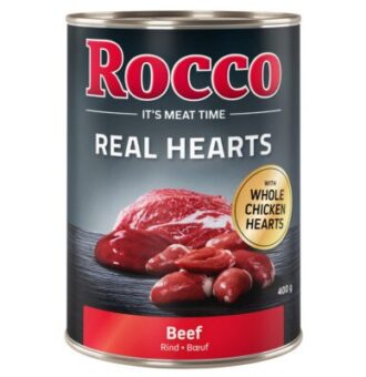 24x400g Rocco Real Hearts marha nedves kutyatáp - Kisállat kiegészítők webáruház - állateledelek
