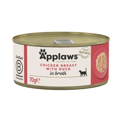 24x70g Applaws csirke & kacsa húslében nedves macskatáp - Kisállat kiegészítők webáruház - állateledelek