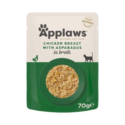 24x70g Applaws csirke & spárga húslében nedves macskatáp - Kisállat kiegészítők webáruház - állateledelek