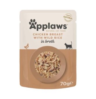 24x70g Applaws csirke & vadrizs húslében nedves macskatáp - Kisállat kiegészítők webáruház - állateledelek
