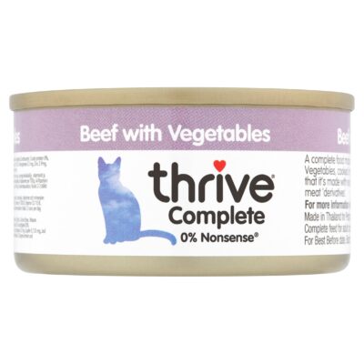 24x75g Thrive Complete marhahús & zöldség nedves macskatáp - Kisállat kiegészítők webáruház - állateledelek