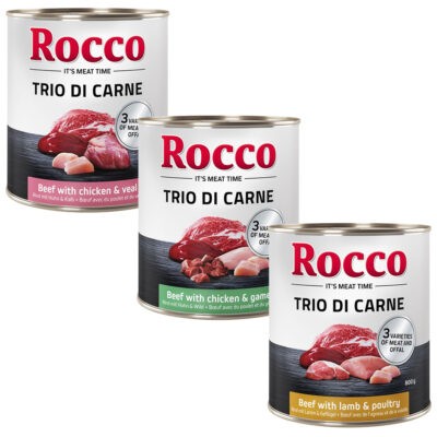 24x800g Rocco Classic Trio di Carne nedves kutyatáp-- Mix 3 változattal - Kisállat kiegészítők webáruház - állateledelek