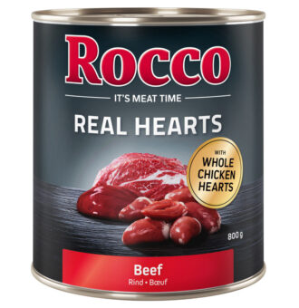 24x800g Rocco Real Hearts marha nedves kutyatáp - Kisállat kiegészítők webáruház - állateledelek