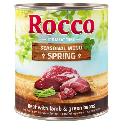 24x800g Rocco tavaszi menü bárány & zöldbab nedves kutyatáp - Kisállat kiegészítők webáruház - állateledelek