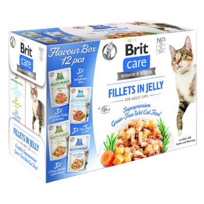 24x85g Brit Care Cat filék szószban & aszpikban nedves macskatáp- Flavour box (több íz egy dobozban) - Kisállat kiegészítők webáruház - állateledelek