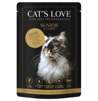 24x85g Cat's Love Senior kacsa nedves macskatáp - Kisállat kiegészítők webáruház - állateledelek
