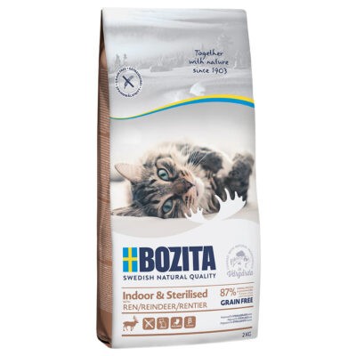 2kg Bozita gabonamentes Indoor & Sterilised rénszarvas száraz macskatáp - Kisállat kiegészítők webáruház - állateledelek
