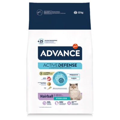 10kg Advance Sterilized Hairball száraz macskatáp - Kisállat kiegészítők webáruház - állateledelek
