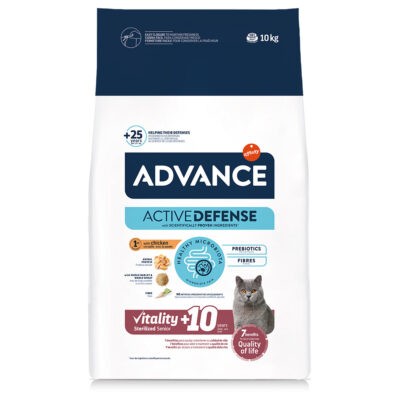 10kg Advance Sterilized Senior +10 csirke száraz macskatáp - Kisállat kiegészítők webáruház - állateledelek