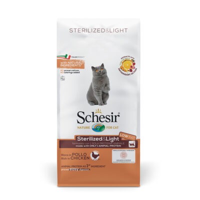 10kg Schesir Sterilized & Light csirke száraz macskatáp - Kisállat kiegészítők webáruház - állateledelek