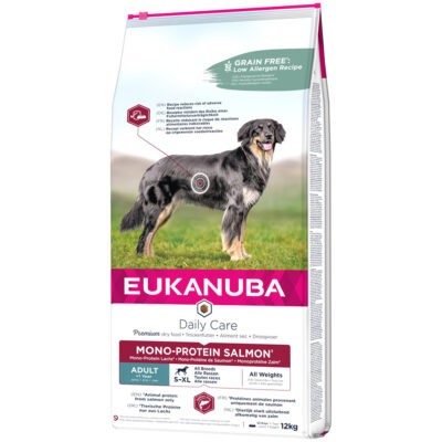 12kg Eukanuba Adult Mono-Protein lazac száraz kutyatáp - Kisállat kiegészítők webáruház - állateledelek