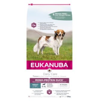 12kg Eukanuba Daily Care monoprotein kacsa szárazeledel kutyáknak - Kisállat kiegészítők webáruház - állateledelek