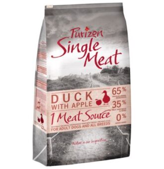 2x12kg Purizon Single Meat Adult kacsa & alma - gabonamentes száraz kutyatáp - Kisállat kiegészítők webáruház - állateledelek