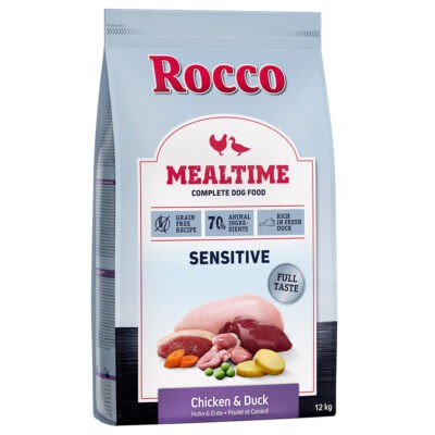 12kg Rocco Mealtime Sensitive csirke & kacsa száraz kutyatáp 10% árengedménnyel - Kisállat kiegészítők webáruház - állateledelek