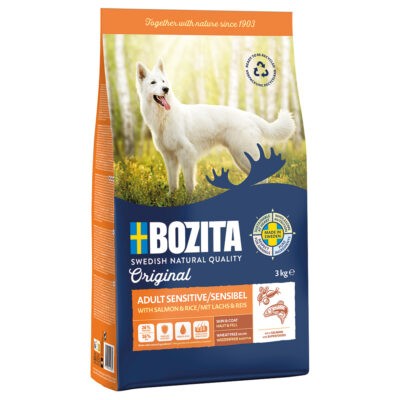 2x3kg Bozita Original Adult Sensitive bőr & szőrzet száraz kutyatáp - Kisállat kiegészítők webáruház - állateledelek