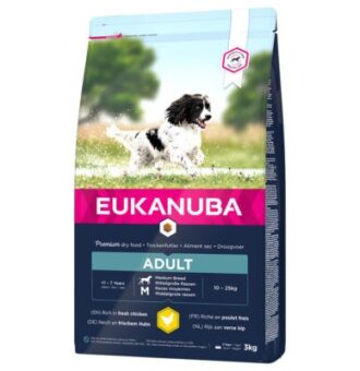 2x3kg Eukanuba Adult Medium Breed csirke száraz kutyatáp - Kisállat kiegészítők webáruház - állateledelek