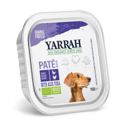 36x150g Yarrah Bio Paté bio pulyka & bio aloe vera nedves kutyatáp - Kisállat kiegészítők webáruház - állateledelek