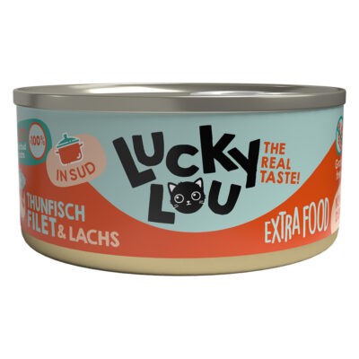 18x70g Lucky Lou Extrafood filé húslében macskaeledel nedveseledel- Tonhal & lazac - Kisállat kiegészítők webáruház - állateledelek